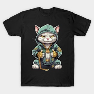 Hip Hop Art Cat Money T-Shirt